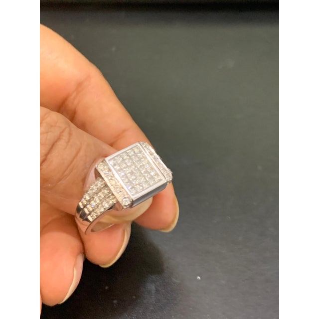 1.5 Carat Princess Cut Diamond & 1 Ct Blue Sapphire Flip Ring 14 K Gold, Unisex For Sale - Image 10 of 18