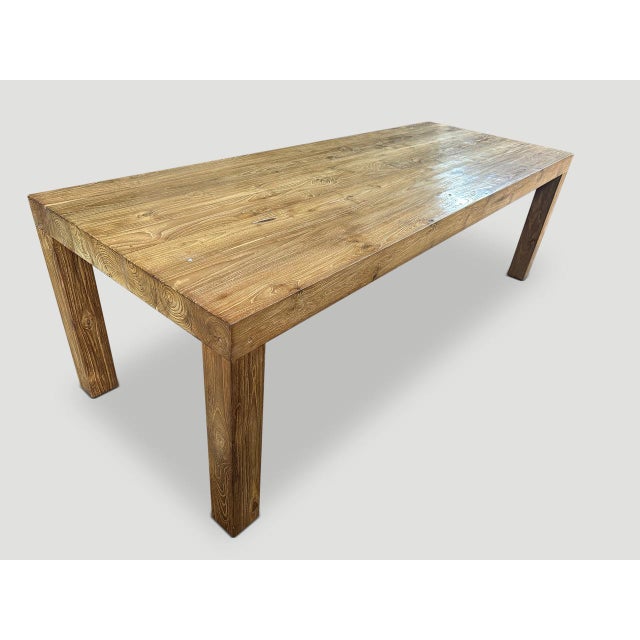 Andrianna Shamaris Modern Teak Wood Dining Table For Sale - Image 4 of 6
