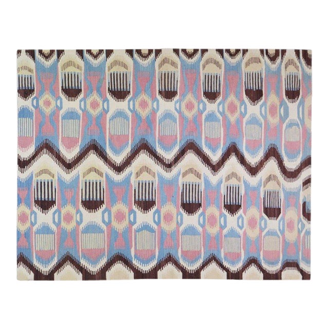 New Modern Professional Hand Knotted Kilim, 6'1x8 For Sale
