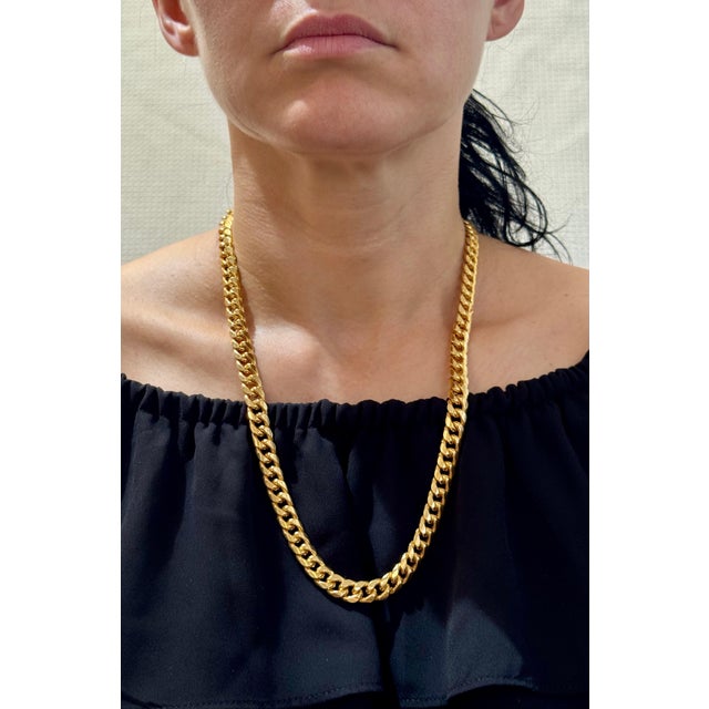 Vintage 14 Karat Yellow Gold 54.7 Gm Miami Cuban Link Italian Chain Unisex, 24" For Sale - Image 14 of 18