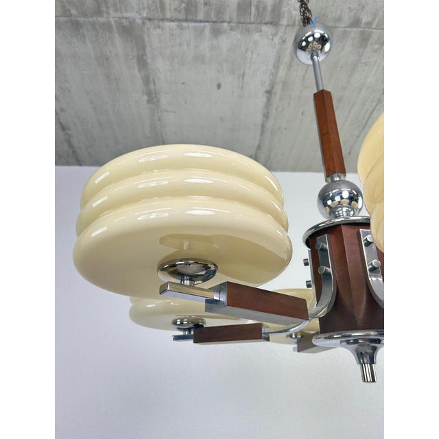 Cream Large Art Deco Chandelier by Adolf Loos, 1930s For Sale - Image 8 of 11