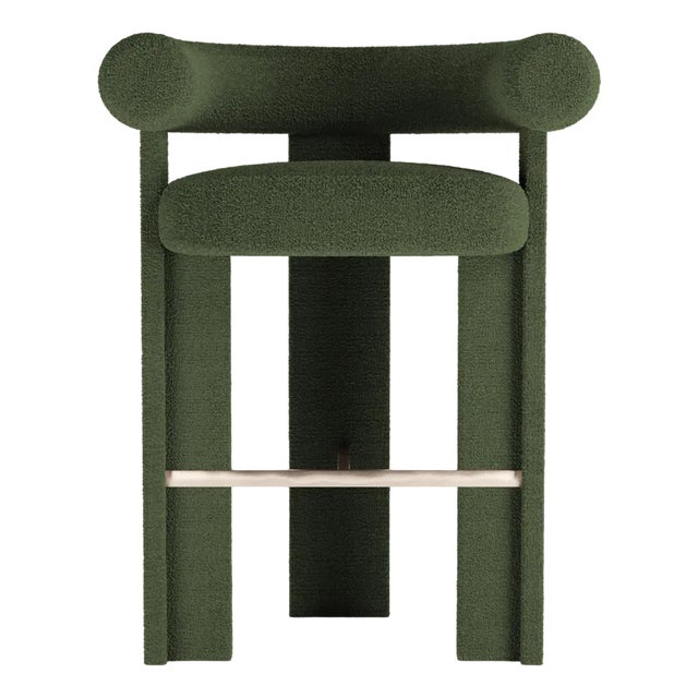 Cassette Bar Chair in Bouclé Green by Alter Ego For Sale