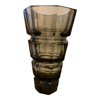 1930s Large Art Deco Josef Hoffman for Moser Glass Vase For Sale