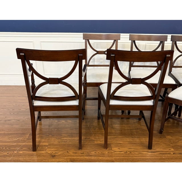Set of Eight Adams Style Mahogany Dining Chairs by Leighton Hall - Showroom Samples For Sale - Image 11 of 14
