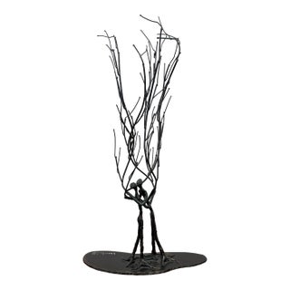 Vintage Signed Brutalist Welded Metal Sculpture Signed & Dated 1979 For Sale