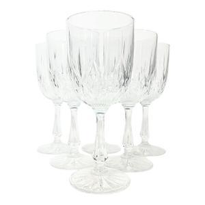 Vintage Art Nouveau Cut Glass Goblets - Set of Six