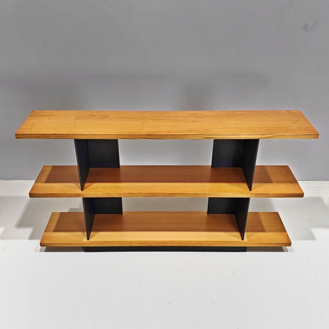 Oak Entrance Console or Bookcase attributed to Charlotte Perriand, 1970s, in Very Good conditions. Designed 1970 to 1979...