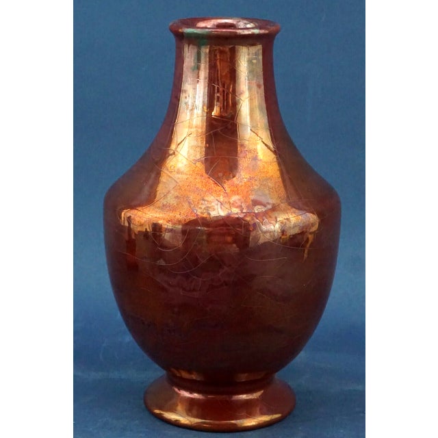 Vintage Ceramic Vase with Gold Metallic Enamel by Bottega Gatti, 1990s For Sale - Image 12 of 12