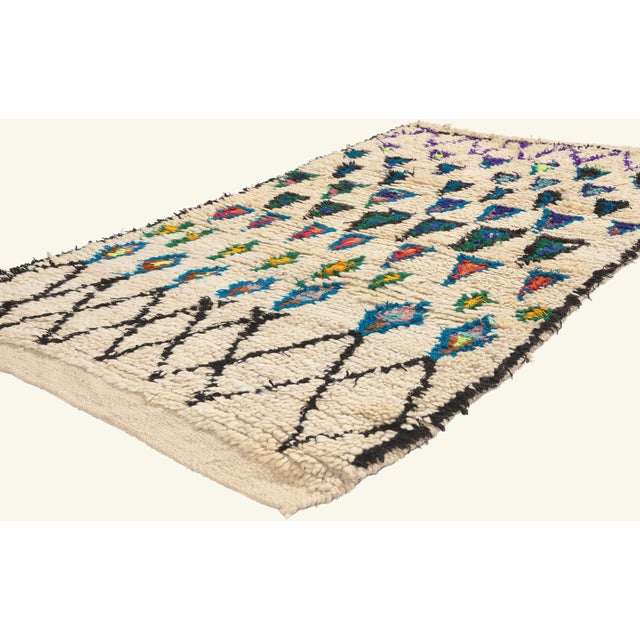 22057 Vintage Azilal Moroccan Rug, 02'08 x 05'00. The Woven Passage: A Vintage Azilal Moroccan Masterpiece of Tribal...