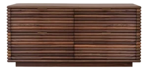 Matthew Izzo Home Ranger Walnut Four Drawer Chest With Brass Drawer Pulls