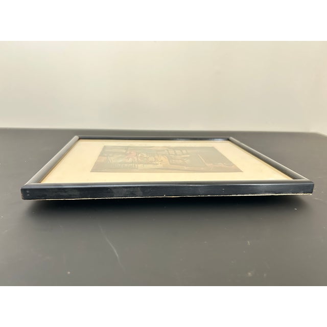 American Early 20th Century Wallace Nutting Hand-Colored Photograph “Proud as a Peacock” – Signed Colonial Interior Scene For Sale - Image 3 of 7