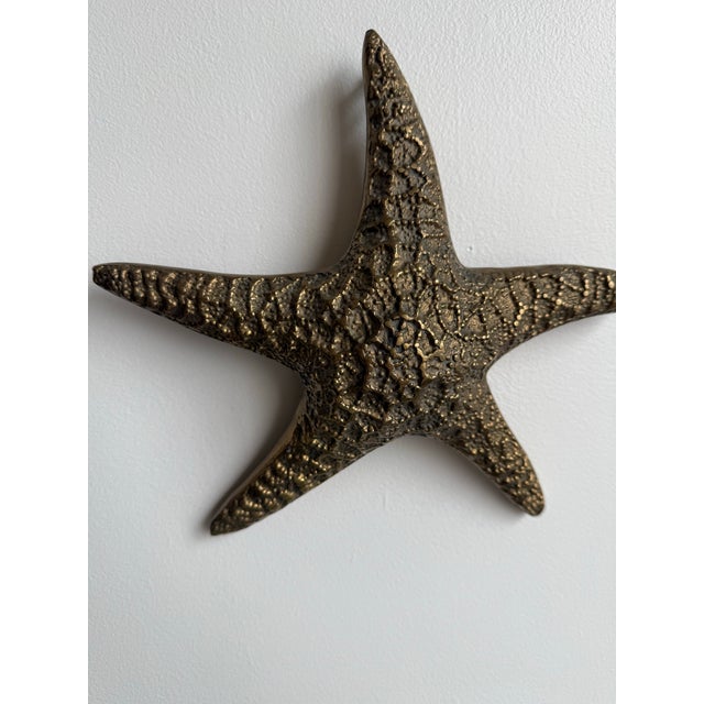 Vintage Large Brass Starfish Sculpture For Sale - Image 11 of 11