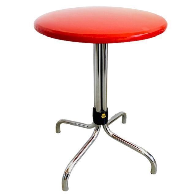 1960s Vintage Red Chrome Stool from Brabantia For Sale - Image 5 of 6