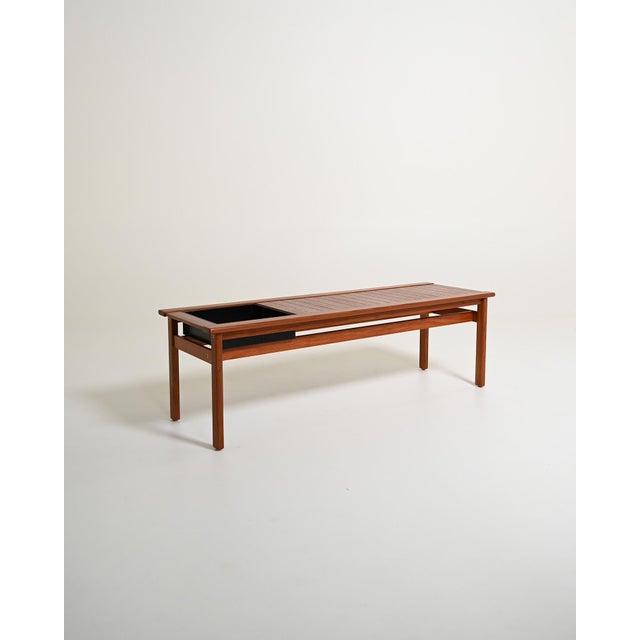 Teak bench with removable planter insert. Made by Åvérskogs Industrier, Sweden, 1965. Designed to integrate greenery into...
