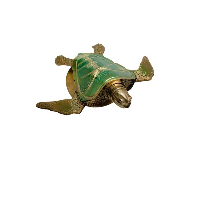 Figurative Welded Stainless Steel Sea Turtle Sculpture, Original Coastal Art, 17"w For Sale - Image 3 of 9