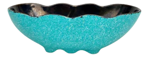 Mid-Century Modern Atomic Turquoise Sculpted Indoor Planter by Shawnee Pottery