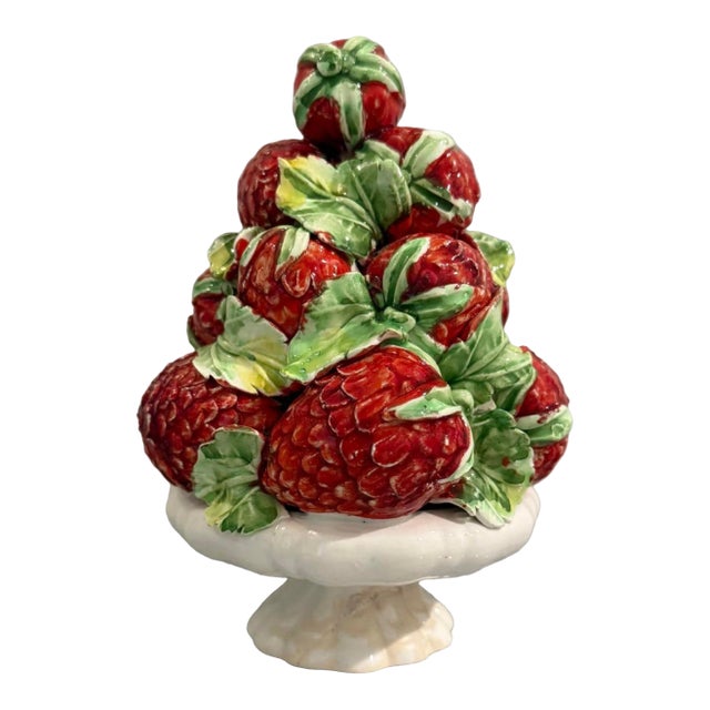 Vintage Italian Majolica Berry Topiary Centerpiece 7” For Sale