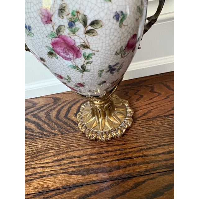 French Vintage Porcelain Covered Urns For Sale - Image 3 of 5