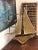Vintage Mid-Century Modern Metal Welded Gold/Bronze Colored Ship Model For Sale - Image 4 of 4