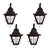 19th Century French Gothic Wrought Iron Two-Light Lanterns Sconces, Set of 4 For Sale