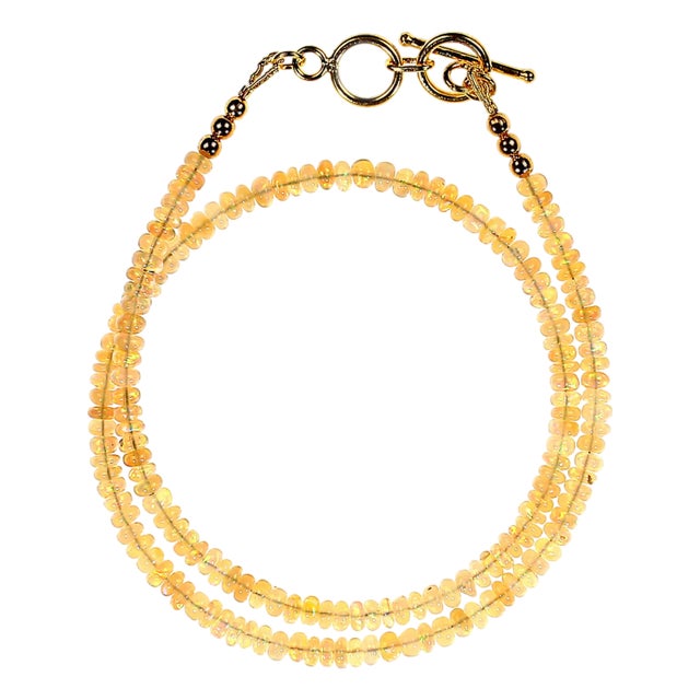 Late 20th Century Ajd 16 Inch Flashing Opal Necklace For Sale