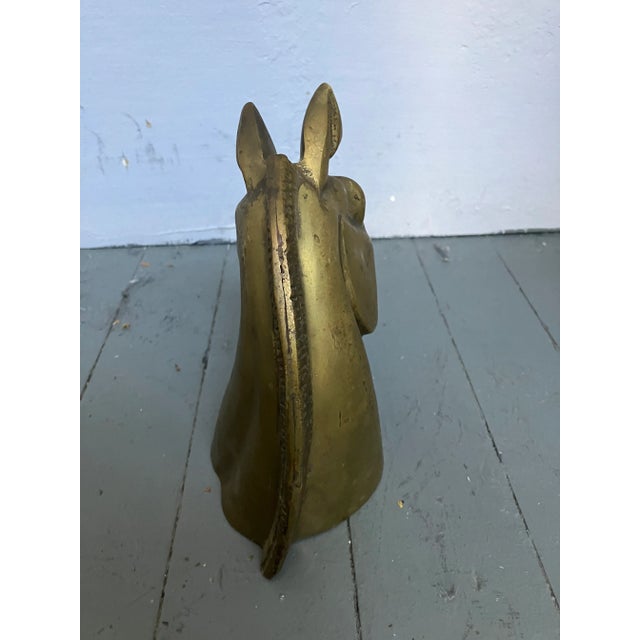 1970’s Vintage Brass/Bronze Horse Head Sculpture For Sale - Image 4 of 6