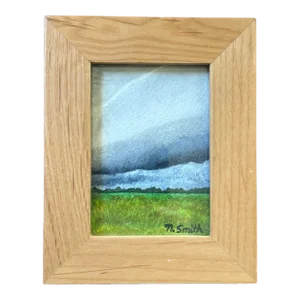 Miniature Landscape Original Watercolor Painting Signed and Framed