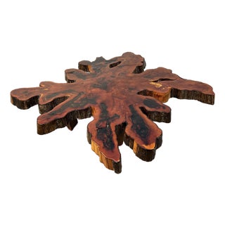 Vintage Live Edge Resin-Filled Cypress Coffee Table For Sale