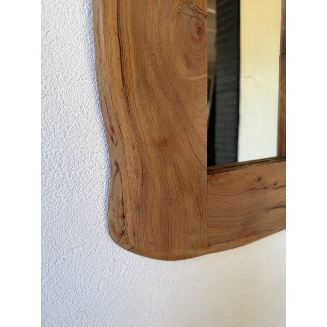 Brutalist Organic Wooden Mirror, 1960s For Sale - Image 14 of 18