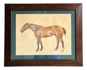 Franz Reichmann, Horse, 1920s, Watercolor, Framed