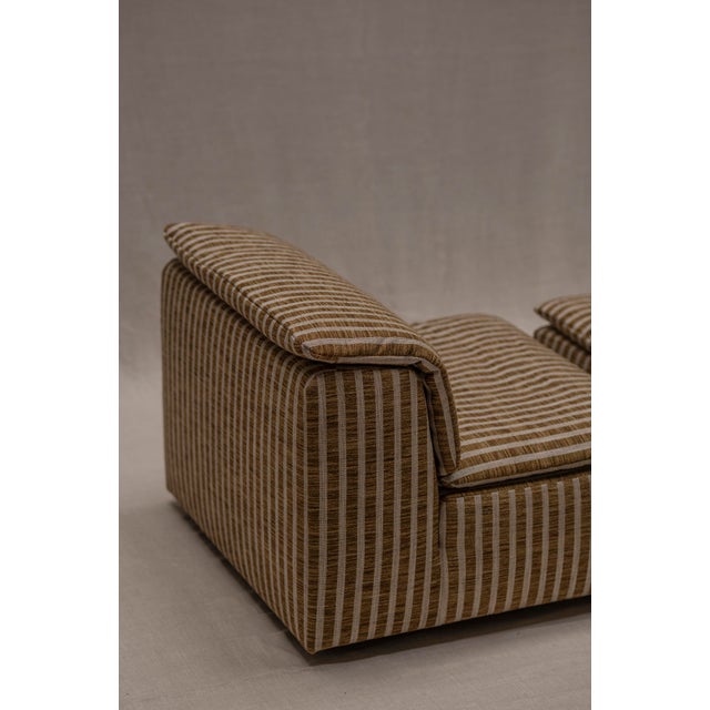 Set of Striped Easy Chair and Ottoman, 1970s For Sale - Image 9 of 18