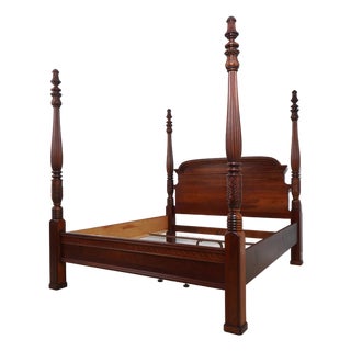 Pennsylvania House Cherry Carved King Size Poster Bed For Sale