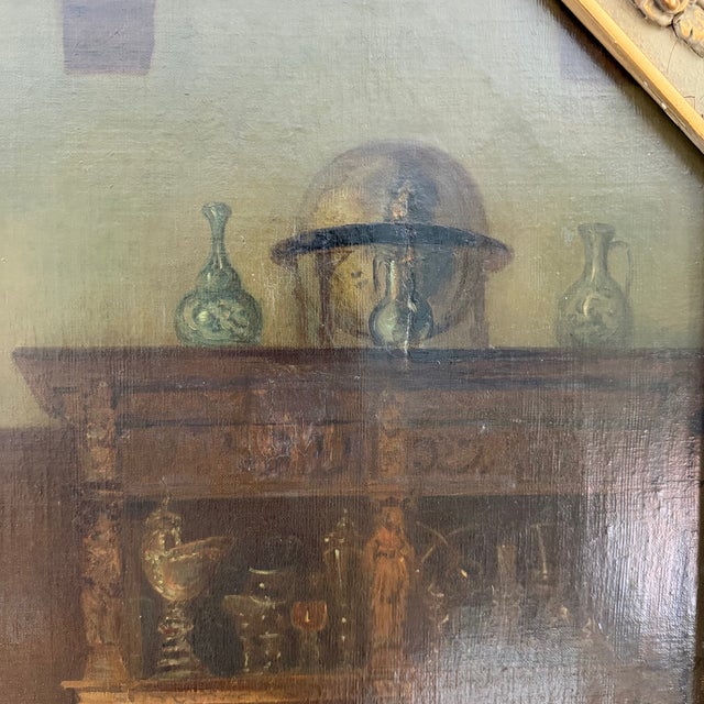 Gold Late 19th Century Attributed to Jacob Taanman Oil Painting Leicester Oldenbarnevelt For Sale - Image 8 of 14