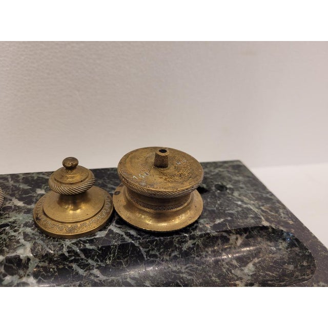 Napoleon III Desktop Set in Marble and Bronze, France, 1800s For Sale - Image 9 of 18