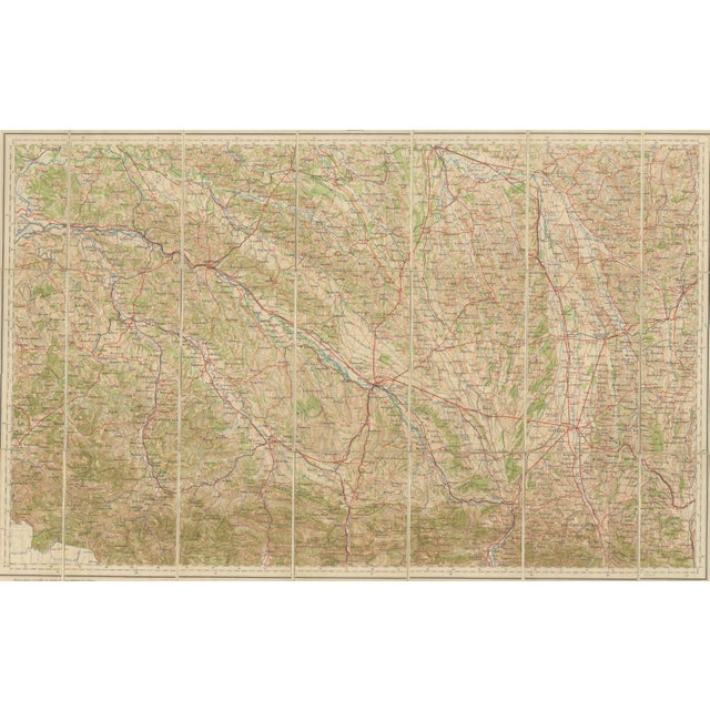 Antique Tarbes & French Pyrenees Folding Map by Edward Stanford, 1922 For Sale - Image 3 of 12