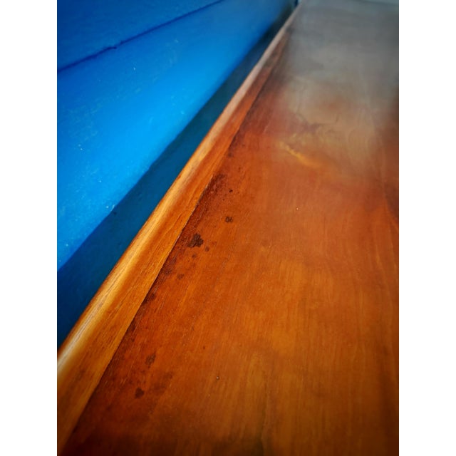 1960s Long Drexel Mid-Century Modern Walnut Bench Coffee Table | Danish Modern Entry Bench For Sale - Image 5 of 12