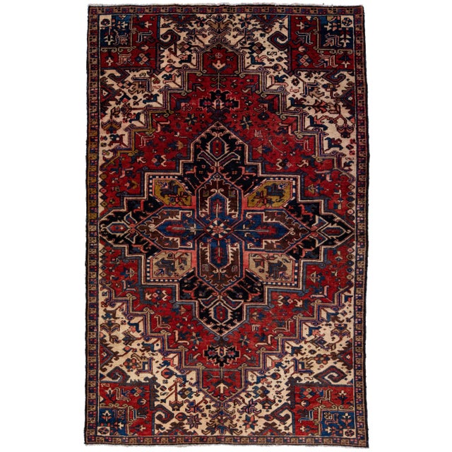 Red 1960s Vintage Persian Tabriz Handmade Medallion Red Wool Rug For Sale - Image 8 of 8