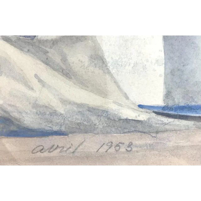 Pierre Desaules, Liner, Santa Cruz De Tenerife, 1953, Gouche on Paper For Sale - Image 4 of 9