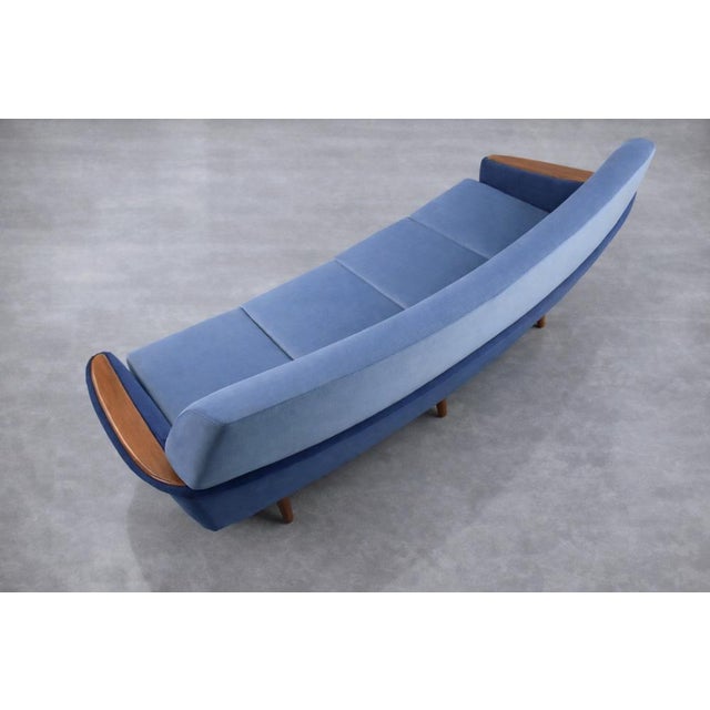 1960s Mid-Century Scandinavian Modern Blue Velvet Living Room Set from Holm Fabriker AB, 1960s, Set of 2 For Sale - Image 5 of 18