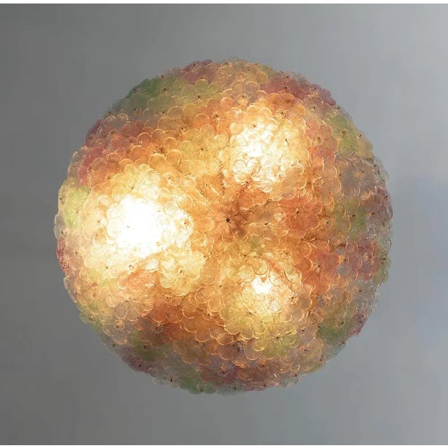 Mid-Century Modern Murano Glass Flower Basket Ceiling Light from Barovier & Toso, 1950 For Sale - Image 6 of 10