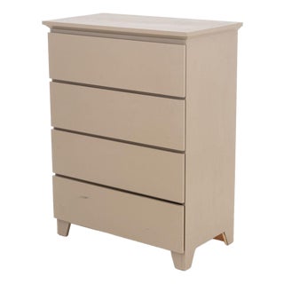 Modern Beige Painted Wood Chest of Drawers For Sale