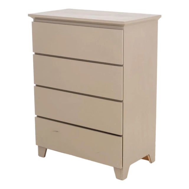 Modern Beige Painted Wood Chest of Drawers For Sale