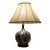 Mid 20th Century Porcelain Table Lamp With Original Linen Shade For Sale