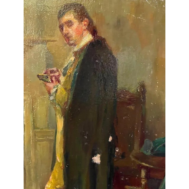 The Candle Holder, 18th Century, Oil Painting on Panel, Framed For Sale - Image 3 of 9