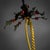 Holly-Shaped Ceiling Lamp in Brass, France, 1920 For Sale - Image 3 of 9