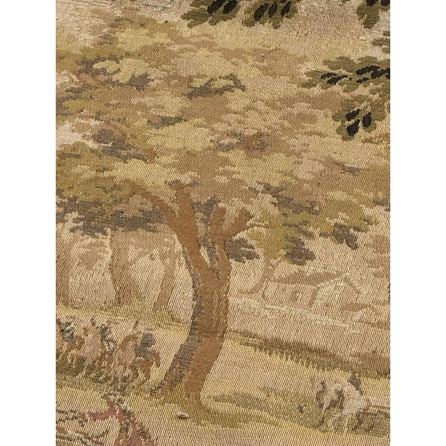 Large Vintage French Hunting with Hounds Jacquard Tapestry in the style of Aubusson, 1970s For Sale - Image 9 of 18
