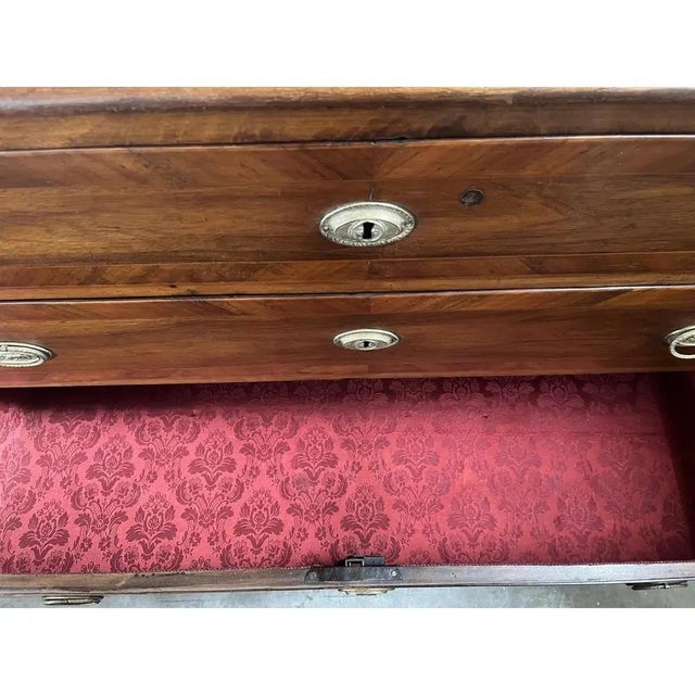 Italian Neoclassical Walnut Chest of Drawers, Hand-Carved, Mid 1700s For Sale - Image 11 of 12