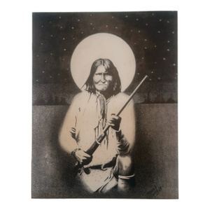 Vintage Original Signed "Geronimo" Graphite Drawing by Arnold Wichita