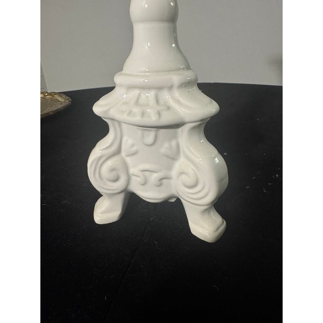 Vintage Napcoware Provincial White Ceramic Candlesticks For Sale In Providence - Image 6 of 9