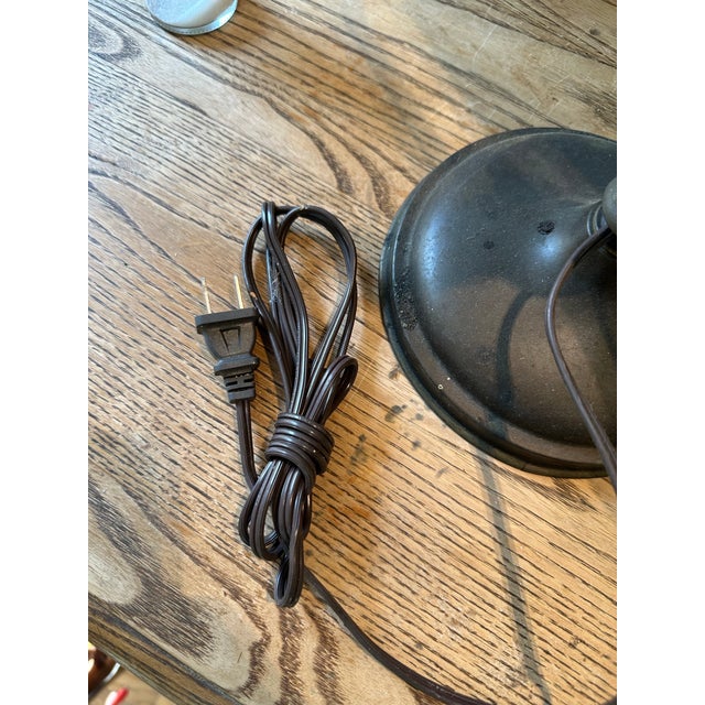 Vintage Brass and Metal Banker's Lamp For Sale - Image 9 of 9